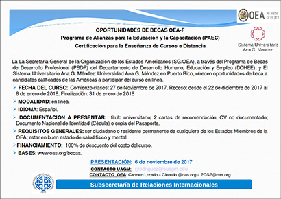 OPORTUNIDADES DE BECAS OEA-F